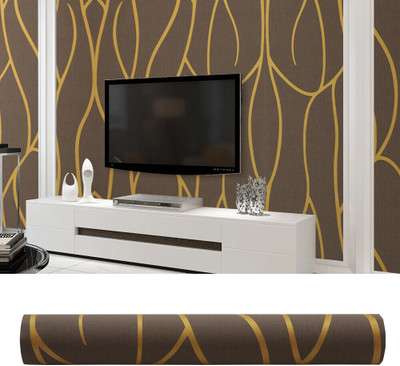 FOKRIM 100 cm 100CM-Brown Wooden Decorative Wallpaper Self Adhesive Sticker(Pack of 1)