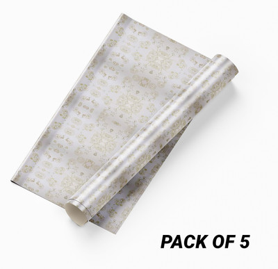 Guru Production Vinyl Decorative White Wallpaper(L x W: 300 cm x 45 cm, Pack of 5)