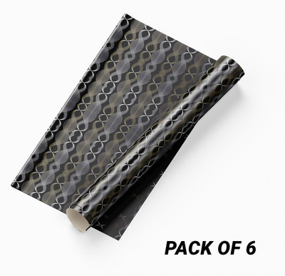 Guru Production Vinyl Abstract Black Wallpaper(L x W: 300 cm x 45 cm, Pack of 6)