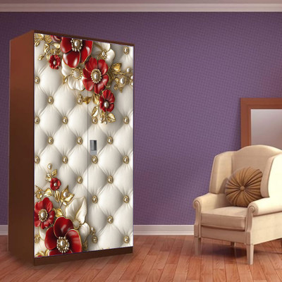 MKP Almira Vinyl Floral & Botanical Red Wallpaper(L x W: 183 cm x 86 cm)