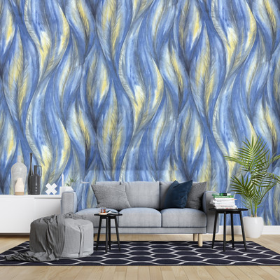 Guru Production Vinyl Decorative Blue Wallpaper(L x W: 300 cm x 40 cm)