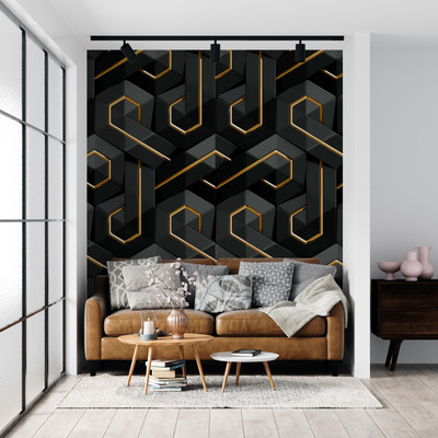 FOKRIM Vinyl Decorative Black Wallpaper(L x W: 500 cm x 45 cm)
