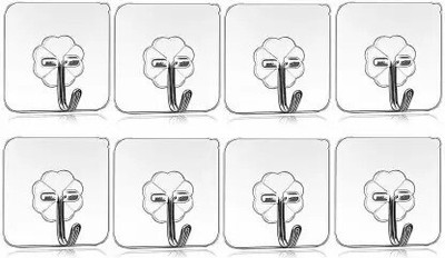 WebDealz 1 Set of 8 Adhesive Kitchen/Bathroom/Cabinet Multi-Function Utility Hook X8.235 Hook 8(Pack of 1)
