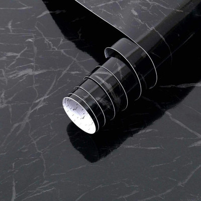 Nanci Vinyl Abstract Black Wallpaper(L x W: 200 cm x 45 cm)
