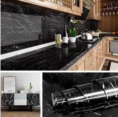 qezza Vinyl Classics Black Wallpaper(L x W: 200 cm x 60 cm)