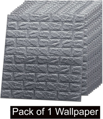 Tlismi Vinyl Decorative Silver Wallpaper(L x W: 77 cm x 70 cm)