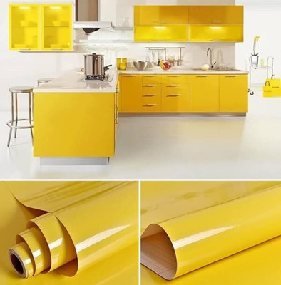 VELLUMTRO Vinyl Abstract Yellow Wallpaper(L x W: 60 cm x 381 cm)
