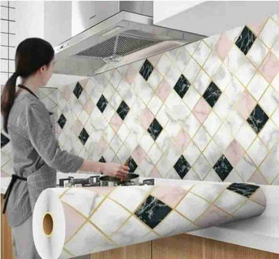 Walldaddyy Vinyl Abstract Multicolor Wallpaper(L x W: 240 cm x 40 cm)