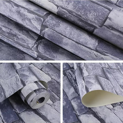 pixer Vinyl Abstract Blue, Grey Wallpaper(L x W: 600 cm x 40 cm)