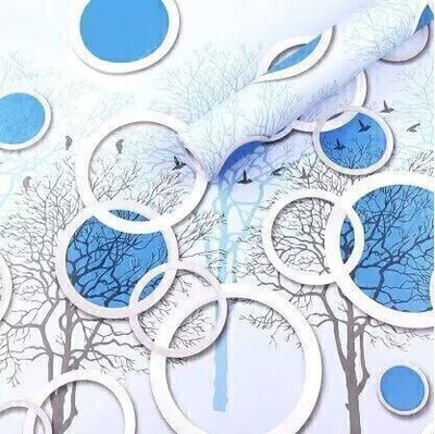 Uratech Vinyl Abstract Blue Wallpaper(L x W: 500 cm x 45 cm)