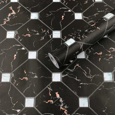 Pia Creations Vinyl Nature Black Wallpaper(L x W: 304.8 cm x 45 cm)