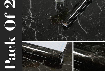 EVANSHIIIMPEX 60 cm STCR3852 pcs BLACKMWPEI 17 Self Adhesive Sticker(Pack of 2)