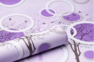 Uratech Vinyl Abstract Purple Wallpaper(L x W: 1000 cm x 45 cm)