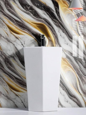 DOM EXPORT Vinyl, Paper Abstract Black Wallpaper(L x W: 200 cm x 60 cm)