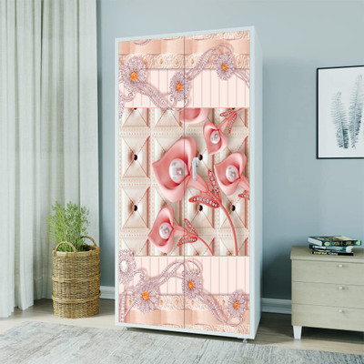 MKP Almira Vinyl Floral & Botanical Pink Wallpaper(L x W: 183 cm x 86 cm)