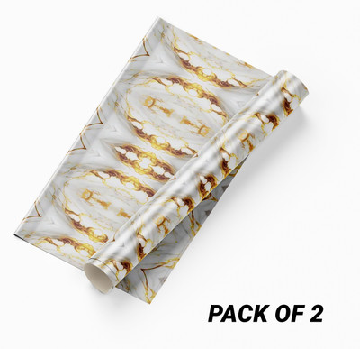 Guru Production Vinyl Decorative Gold Wallpaper(L x W: 200 cm x 60 cm, Pack of 2)