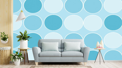 Decor World Vinyl Minimal Art Blue Wallpaper(L x W: 245 cm x 40 cm)