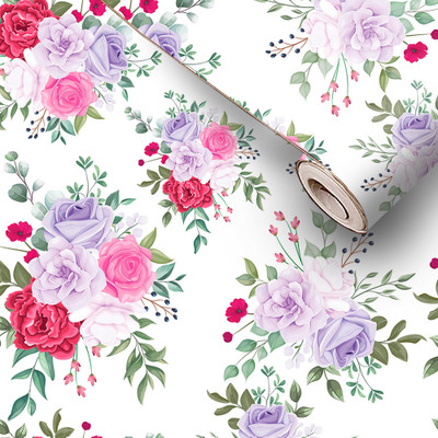 Walldaddyy Vinyl Floral & Botanical Multicolor Wallpaper(L x W: 240 cm x 40 cm)