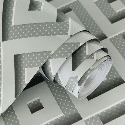 Guru Production Vinyl Abstract Grey, White Wallpaper(L x W: 600 cm x 30 cm, Pack of 3)