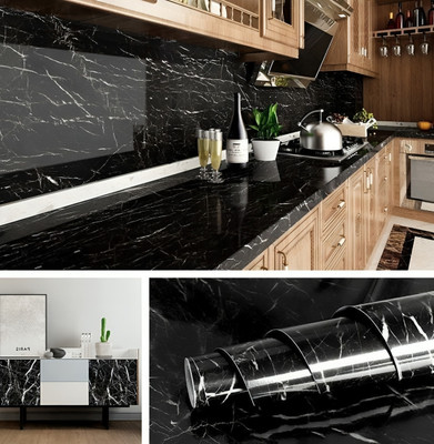 Sindon Decorative Black Wallpaper(200 cm x 60 cm)