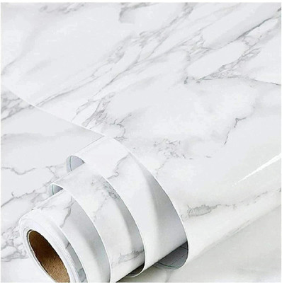 Guru Production Vinyl Floral & Botanical White Wallpaper(L x W: 200 cm x 40 cm)