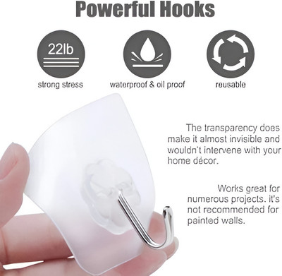 KRAZE Adhesive Hooks Kitchen/Bathroom/Cabinet MultiFunction Utility Hook Pinx16.02 Hook 16(Pack of 1)