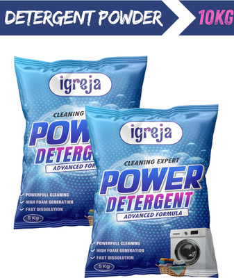 Igreja washing machine clothes Front & Top Load Blue Detergent Powder 10 kg(Fresh)
