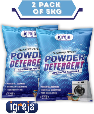 IGREJA Cleaning Expert Power Detergent Powder 10 kg | Powerful Cleaning & Fast Dissolution in water Detergent Powder 10 kg(Fresh)