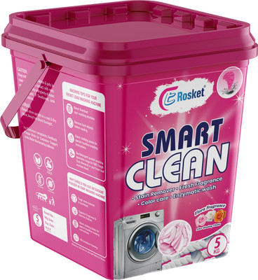EROSKET Bright Like New Matic Front/Top Load Smart Clean Pink Detergent Powder 5 kg Detergent Powder (Fresh)(5 kg)