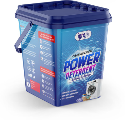 IGREJA Bright Like New Matic Front/Top Load Cleaning Expert Blue Detergent Powder 5 kg Detergent Powder (Fresh)(5 kg)