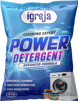 IGREJA Bright Like New Matic cleaning Expert Blue Detergent Powder 5kg pouch Detergent Powder (Fresh)(4500 g)