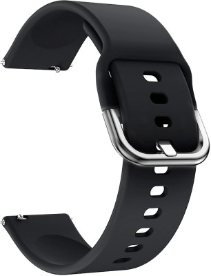 AOnes Silicone Belt Watch Strap with Metal Buckle for Portronics Yogg Kronos Por-991 Smart Watch Strap(Black)