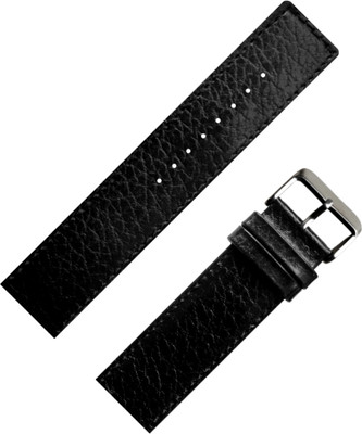 Rayyn EXOR DESIGN 18 mm Genuine Leather Watch Strap(Black)