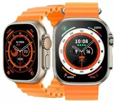 Yash Enterprises T800 ULTRA SMARTWATCH 1.9 HD DISPLAY ING WATCH Smartwatch(Orange Strap, Free)