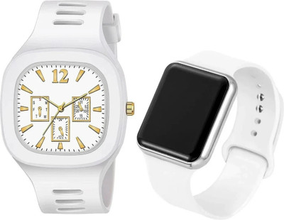 Noman WRIST WATCH NEW MODEL WHITE DIAL AND WHITE STRAP ANALOG WATCH CARZY DESIGN FOR THIS FESTIVAL (SET OF 1) Analog Watch  - For Boys & Girls