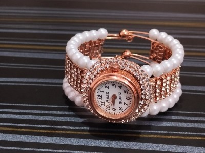 Aaruhi Creation Trendy Pearl Diamond Analog Watch Bracelet for Women and Girls Analog Watch  - For Women