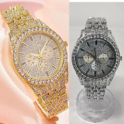 RS TRADER CO LUXURY FASHION DIAMOND CRYSTAL DIAL STAINLESS STEEL GOLD & SILVR CHAIN RSA LUXURY FASHION DIAMOND CRYSTAL DIAL STAINLESS STEEL GOLD & SILVR CHAIN RSA Analog Watch - For Men & Women RS TRADER CO LUXURY FASHION DIAMOND CRYSTAL DIAL STAINLESS STEEL GOLD & SILVR CHAIN RSA LUXURY FASHION DIAMOND CRYSTAL DIAL STAINLESS STEEL GOLD & SILVR CHAIN RSA Analog Watch - For Men & Women
