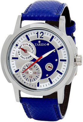 Tarido Signature blue dial blue leather strap analog wrist Analog Watch  - For Men