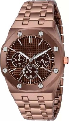 DAENTERPRISES New Trending Brown Analog Dial and Bown Stainless Steel Chain Watch Analog Watch  - For Men