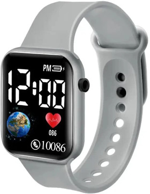 kaku fashion czx618 New Classy TRENDY Square Silicon White ULTRA Date & Time Display Dial Digital Watch  - For Boys & Girls