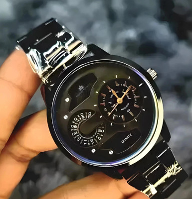 Premium Midnight Black Elegance BLACK GLOSSY ANALOG WATCH Analog Watch - For Men