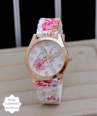 TERIZLA Flower Silicon Soft Comfortable Flower Design Strap Analog Watch  - For Girls