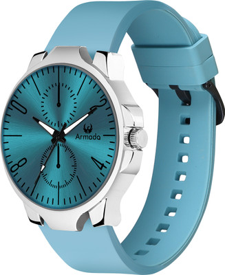 ARMADO AR-MH-1381421-Ocean Blue Premium Silicone Strap – Soft & Skin-friendly, Analog Watch  - For Men