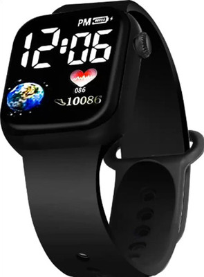 THMT Trending Lifestyle All Black Square LED Digital Watch  - For Boys & Girls