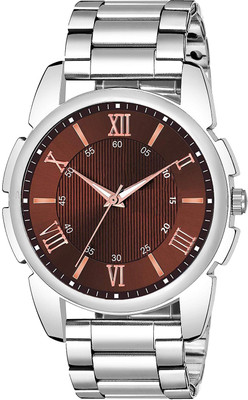 Axyela Silver chain New watch Silver Steel Strap Stylish Analog Watch  - For Boys