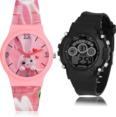 TIMETRANSELEVATE CM717-B1 Analog-Digital Watch  - For Girls