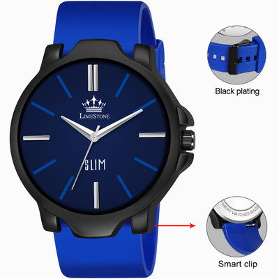 LIMESTONE Minimalist Slim Series | Smart Watch Strap | Smart Clip | Soft Silicon | Boys Analog Watch  - For Men