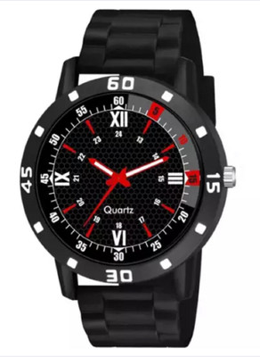KU Red Ro dial Bumpper Pu Belt Men and Boy Watch Analog Watch  - For Boys