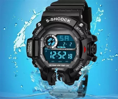 HISHOPRI Jee Shock Black Digital Watch  - For Men & Women