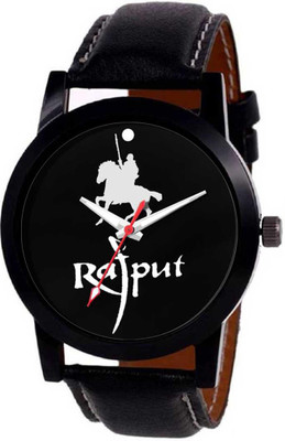 Tarido Rajput New Exclusive Black dial with black leather strap analog wrist watch Analog Watch  - For Boys
